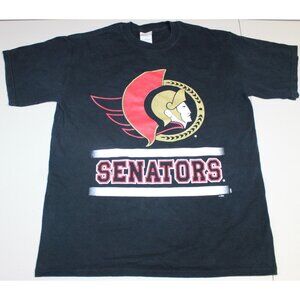 NHL Hockey Vintage Ottawa Senators Short Sleeve SS Tee Shirt Medium Black Cotton